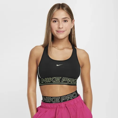 Nike Pro Swoosh Girls' Sports Bra колір чорний
