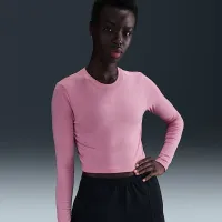 Nike Sportswear Chill Knit женская Slim Long-Sleeve Cropped Top Pink