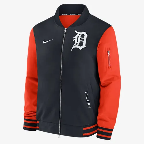 Detroit Tigers Authentic Collection Dugout чоловічі Nike MLB Full-Zip Bomber Куртка блакитний