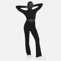 Nike Sportswear Chill Knit женская Slim Long-Sleeve Cropped Sweater 1/2-Zip Top цвет черный