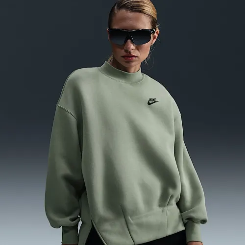 Nike Sportswear Tech Fleece женская оверсайз Crew-Neck свитшот цвет зеленый