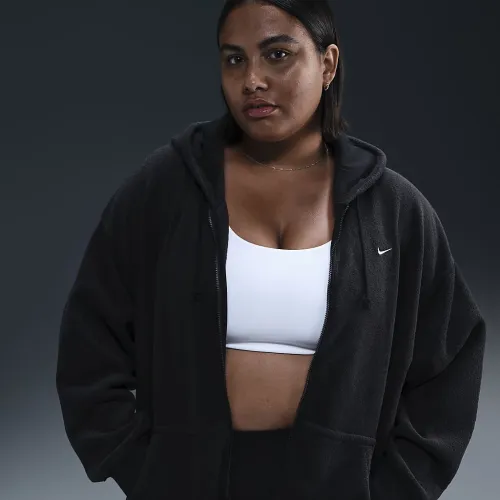 Nike Sportswear Phoenix Plush женская оверсайз Cozy Fleece Full-Zip Толстовка с капюшоном (большие размеры) цвет черный