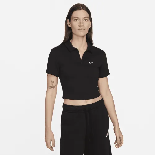 Nike Sportswear Essential жіноча Short-Sleeve Polo Top колір чорний