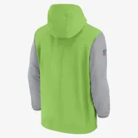 Seattle Seahawks Sideline Pre-Game Player чоловічі Nike NFL 1/2-Zip Hooded Куртка колір зелений