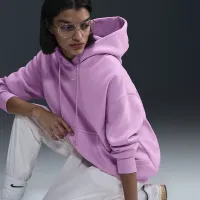 Nike Sportswear Phoenix Fleece женская оверсайз Pullover Толстовка с капюшоном Pink