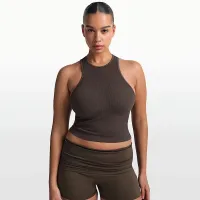 NikeSKIMS Ribbed Seamless женская Racerneck Tank Top цвет коричневый