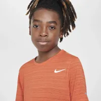 Nike Dri-FIT Miler Big детские (для мальчиков) тренировочные Top Orange