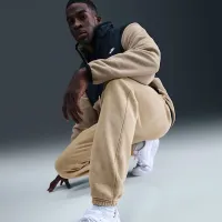 Nike Sportswear Club мужские Washed Cuffed Fleece Pants цвет коричневый