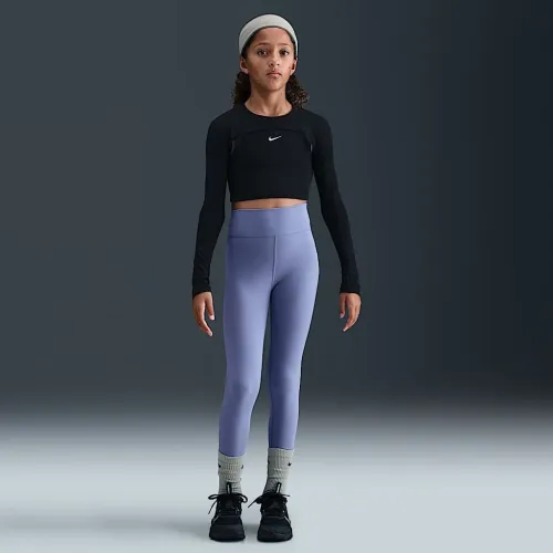 Nike One Big дитячі (Girls') Dri-FIT З високою талією лосіни блакитний