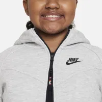 Nike Sportswear Tech Fleece Big дитячі (Girls') Full-Zip Толстовка з капюшоном (Extended Size) колір сірий