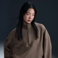 Nike 24.7 ImpossiblySoft жіноча Dri-FIT оверсайз 1/2-Zip Top колір коричневий