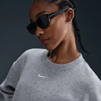 Nike Sportswear Phoenix Fleece женская оверсайз Crew-Neck свитшот цвет серый