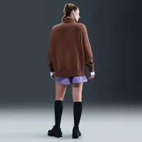 Nike Sportswear Phoenix Fleece женская оверсайз 1/4-Zip Long свитшот цвет коричневый