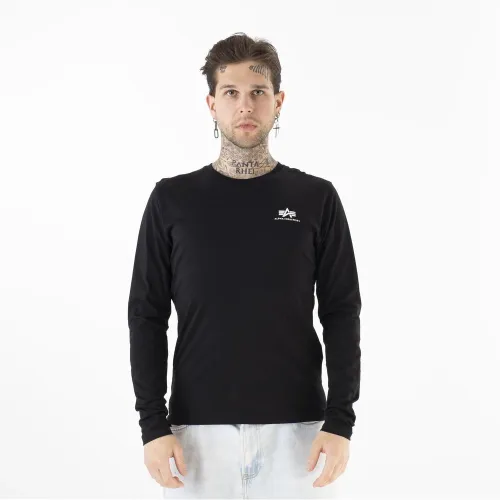 Футболка Alpha Industries Basic LS Small Logo 19851703 -  Черная