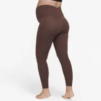 Nike Zenvy (M) жіноча Gentle-Support З високою талією 7/8 лосіни з кишенями(Maternity) колір коричневий