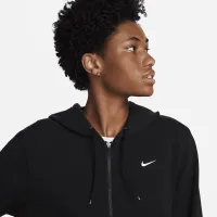 Nike Dri-FIT One женская Full-Zip French Terry Толстовка с капюшоном цвет черный