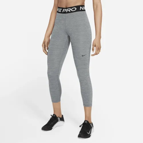 Nike Pro женская Mid-Rise Crop Mesh Panel лосины цвет серый