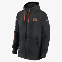Cincinnati Bengals Sideline Team Issue Club мужские Nike Full Zip Толстовка с капюшоном цвет черный