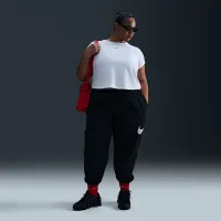 Nike Sportswear Chill Knit женская Cropped футболка (большие размеры) цвет белый