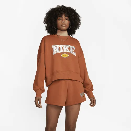 Nike Sportswear Phoenix Fleece City Edition женская Over-оверсайз Crewneck свитшот Orange