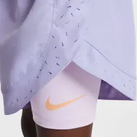 Nike Dri-FIT Sunny Swoosh Little дитячі 2-Fer шорти колір фіолетовий