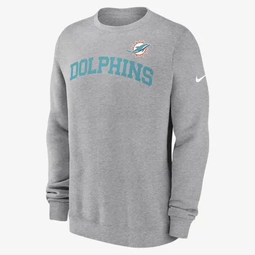 Miami Dolphins Club чоловічі Nike NFL Pullover Crew колір сірий