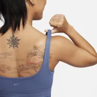 Nike Zenvy Rib женская Light-Support Non-Padded Longline Sports Bra синий