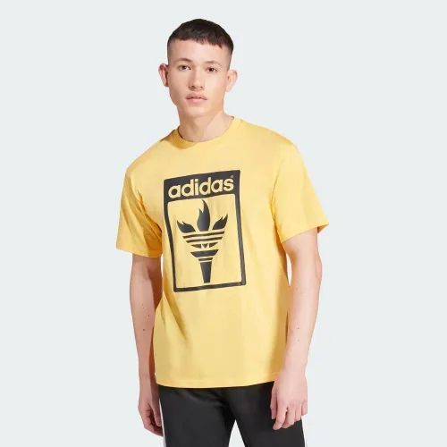 Футболка adidas Originals Trefoil Torch JJ1220 - желтая