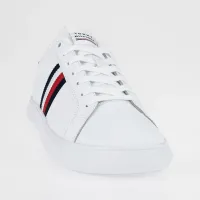 Кроссовки Tommy Hilfiger Corporate Leather Cup Stripes FM0FM04732-YBS - Белые