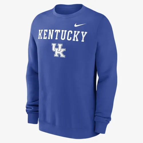 Kentucky Wildcats Primetime Primary Stack мужские Nike College Pullover Crew синий