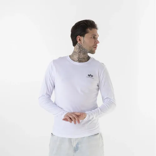Футболка Alpha Industries Basic LS Small Logo 19851709 - Белая