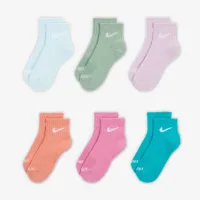 Nike Dri-FIT Performance Basics Little дитячі Quarter шкарпетки (6 пар) блакитний