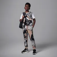 Nike Jordan MVP Big дитячі Fleece Printed Pants колір коричневий