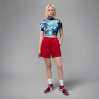 Nike Jordan жіноча Printed Short-Sleeve Knit Crop Top колір білий