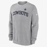 Dallas Cowboys Club мужские Nike NFL Pullover Crew цвет серый