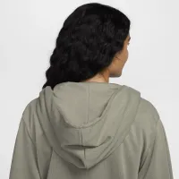 Nike Sportswear Chill Terry женская Loose Full-Zip French Terry Толстовка с капюшоном цвет зеленый