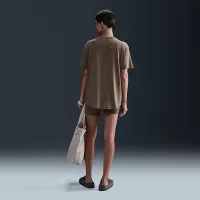 Nike One Relaxed жіноча Dri-FIT Short-Sleeve Top колір коричневий