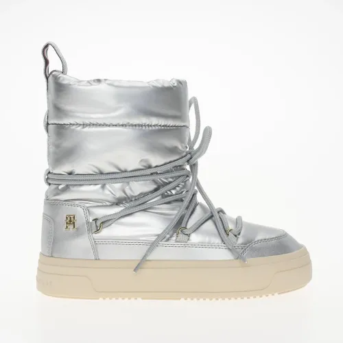 Кросівки Tommy Hilfiger Lace-Up Metallic Snowboot FW0FW08442-0IN - Срібні