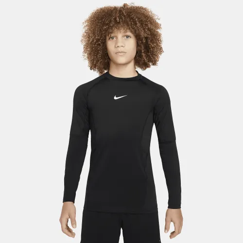 Nike Pro Big детские (для мальчиков) Dri-FIT Long-Sleeve Top цвет черный
