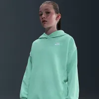 Nike Sportswear Club Fleece Big дитячі оверсайз Pullover Толстовка з капюшоном колір зелений