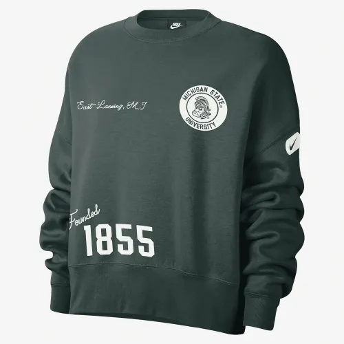 Michigan State жіноча Nike College Crew-Neck світшот колір зелений