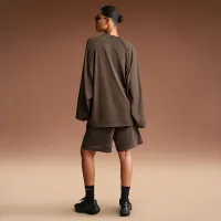 NikeSKIMS Airy жіноча оверсайз V-Neck Long-Sleeve Top колір коричневий