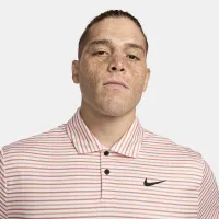 Nike Tour мужские Dri-FIT Striped для гольфа Polo Orange