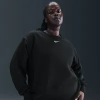 Nike Sportswear Phoenix Fleece женская оверсайз Crew-Neck свитшот (большие размеры) цвет черный