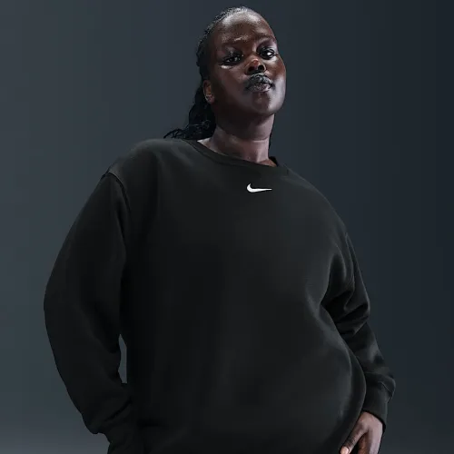 Nike Sportswear Phoenix Fleece женская оверсайз Crew-Neck свитшот (большие размеры) цвет черный