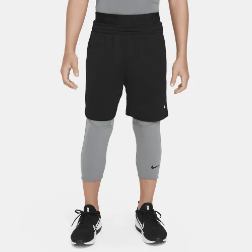 Nike Pro Dri-FIT Big дитячі (для хлопчиків) 3/4-Length Tights колір сірий