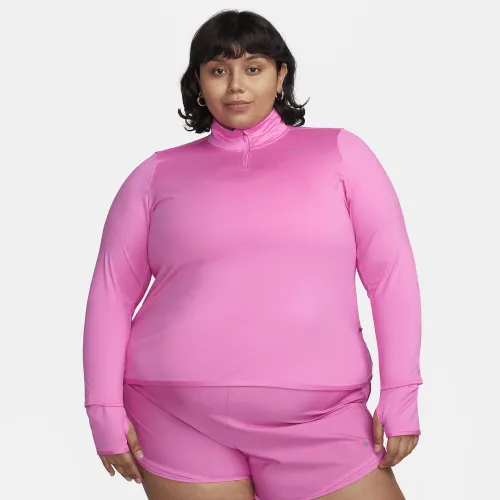 Nike Dri-FIT Swift Element UV женская 1/4-Zip Running Top (большие размеры) цвет красный