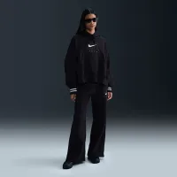 Nike Sportswear Phoenix Fleece жіноча З високою талією Wide-Leg Graphic Pants колір чорний