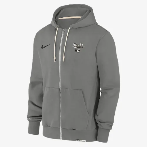 Cincinnati колір червонийs Authentic Collection Travel чоловічі Nike Dri-FIT MLB Full-Zip Толстовка з капюшоном колір сірий