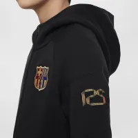 FC Barcelona Tech Fleece Big детские (для мальчиков) Nike Soccer Full-Zip Толстовка с капюшоном цвет черный